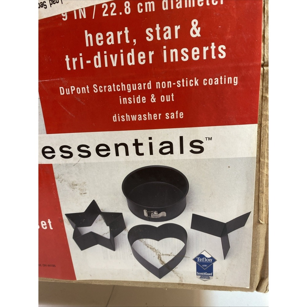 Cook's Essentials Deluxe Springform 4 Piece Set‎ Bakeware Teflon New